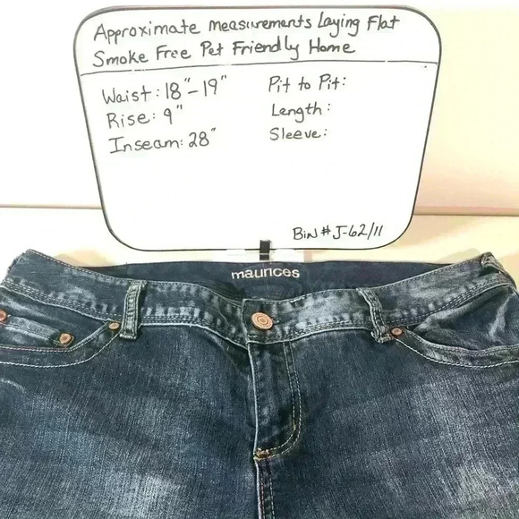 Maurices Women Straight Leg Blue Slight Stretch Denim Jeans  Size 15/16 Short - Picture 15 of 15